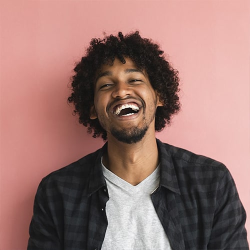 A man smiling.